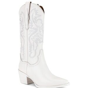 Jeffery Campbell White Dagget Combo Cowboy Boots